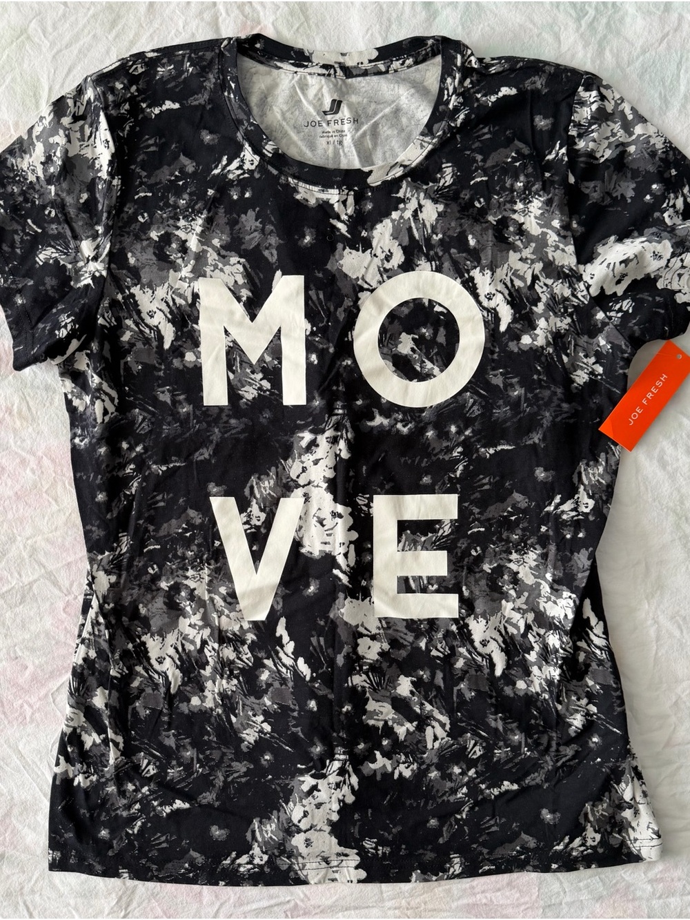 Joe Fresh Women's Black & White MOVE Athletic Tee